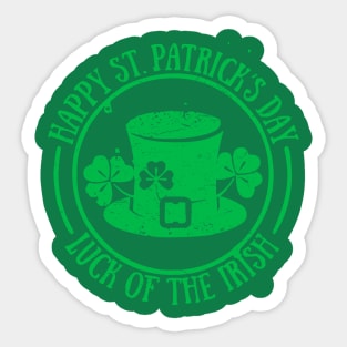 Happy St. Patrick's Day Leprechaun Shamrock T-Shirt Sticker